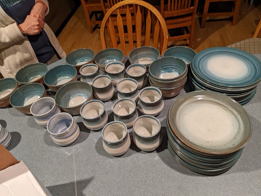 Complete handmade dinnerware set
