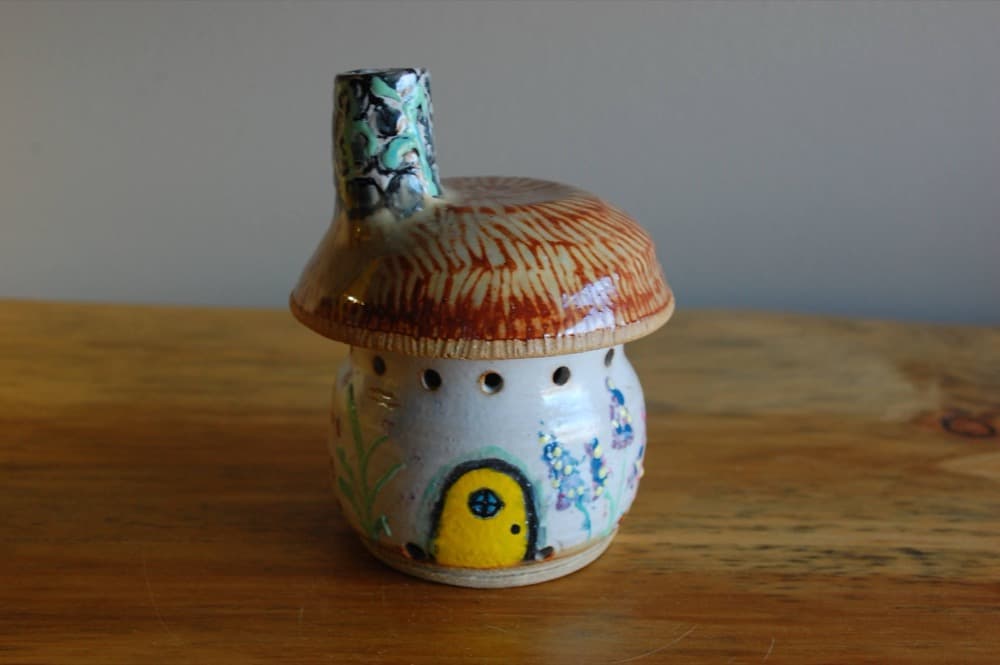 Ceramic mushroom house luminary
